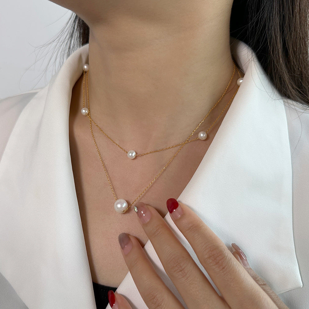 Sterling Silver Double-layer Necklace