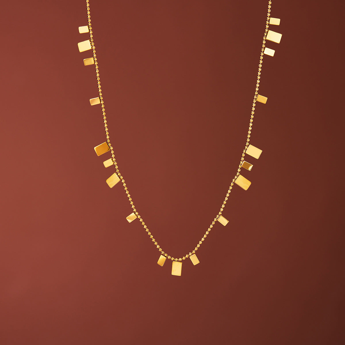 Titanium Steel Quadrilateral Necklace For Women